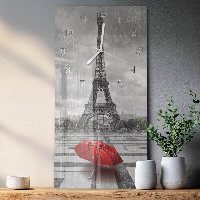 Vertical wall clock Eiffel Tower