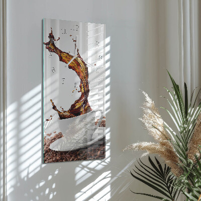 Vertical rectangular wall clock A cup of coffee