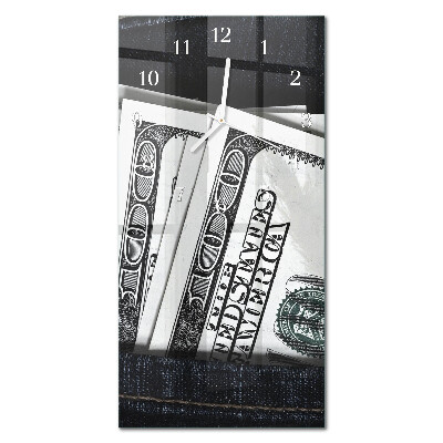 Modern vertical wall clock Banknotes