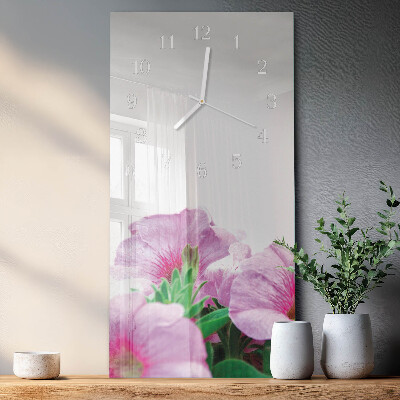 Modern vertical wall clock Primroses
