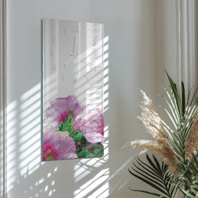 Modern vertical wall clock Primroses