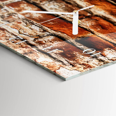 Glass clock vertical Brick wall