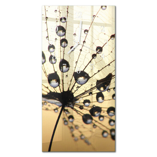 Glass wall clock vertical Spider's web