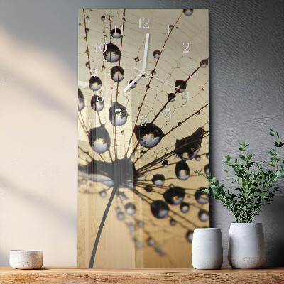 Glass wall clock vertical Spider's web