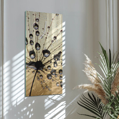 Glass wall clock vertical Spider's web