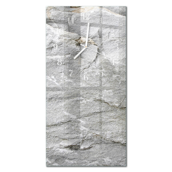 Glass wall clock vertical Stone
