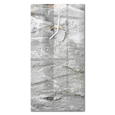 Glass wall clock vertical Stone