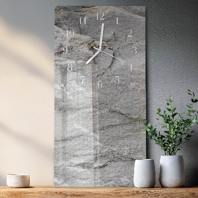 Glass wall clock vertical Stone