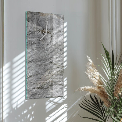 Glass wall clock vertical Stone