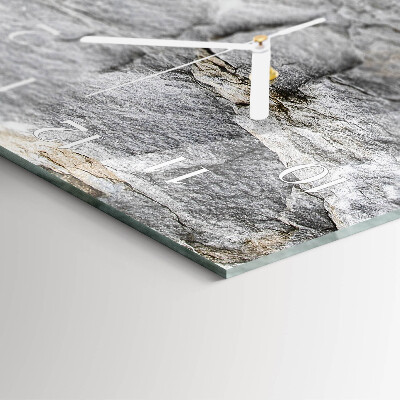 Glass wall clock vertical Stone