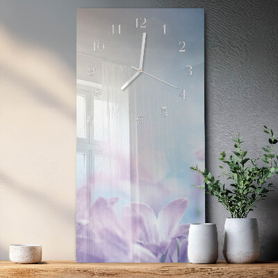 Glass clock vertical Purple