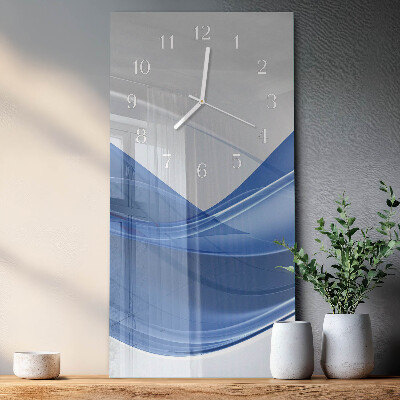 Glass wall clock vertical Abstract lines