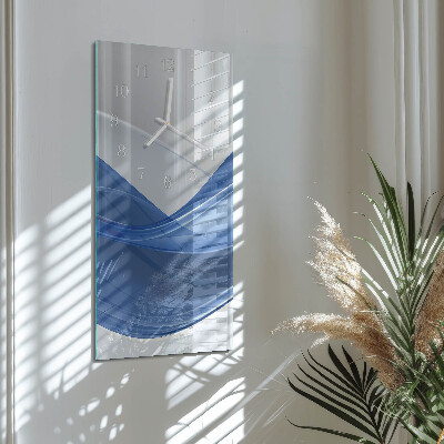 Glass wall clock vertical Abstract lines