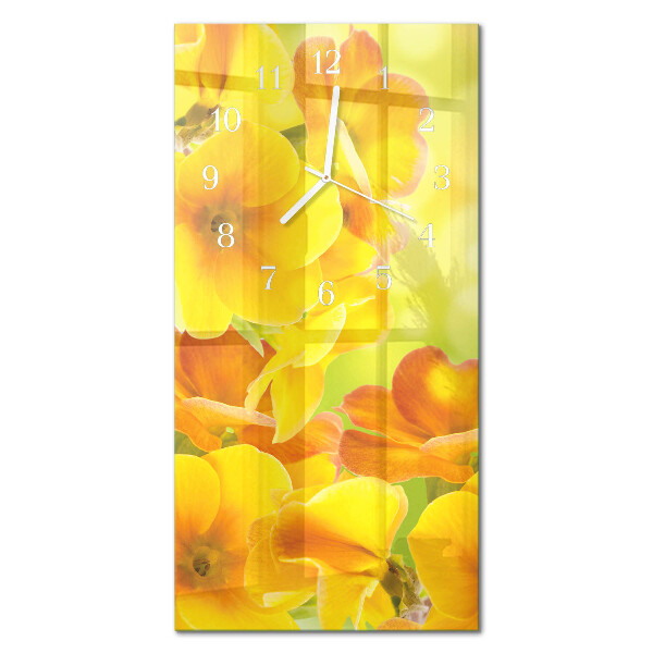 Vertical rectangular wall clock Flowers