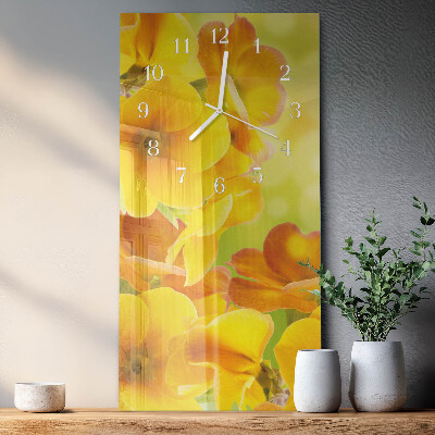 Vertical rectangular wall clock Flowers