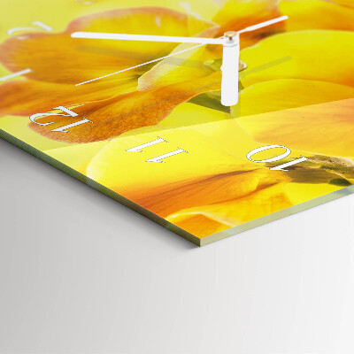 Vertical rectangular wall clock Flowers