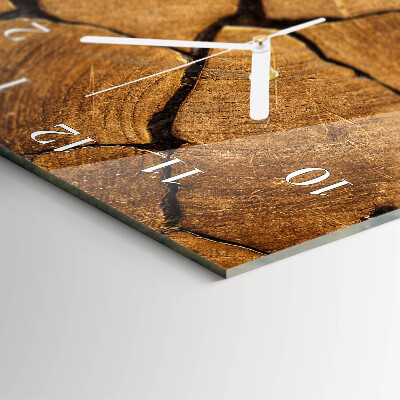 Glass clock vertical Wooden pattern