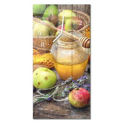 Glass wall clock vertical Autumn table