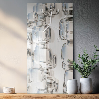 Glass clock vertical 3D cube