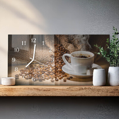 Rectangular glass clock horizontal Dark infusion