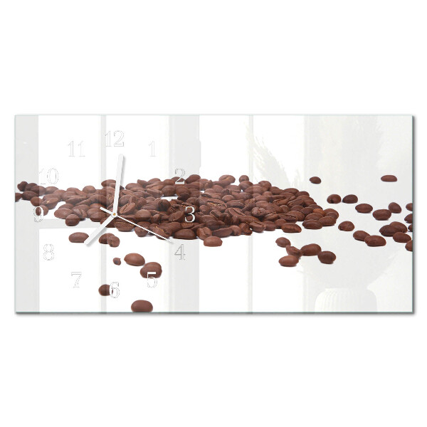 Rectangular glass clock horizontal Caffeine in beans