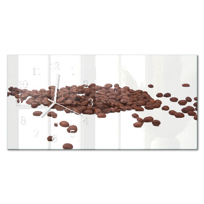 Rectangular glass clock horizontal Caffeine in beans