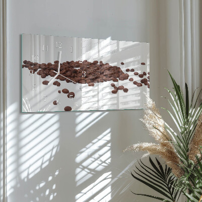 Rectangular glass clock horizontal Caffeine in beans