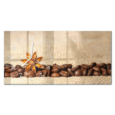 Glass wall clock horizontal Ground coffee