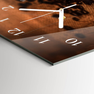 Glass wall clock horizontal Hot coffee infusion