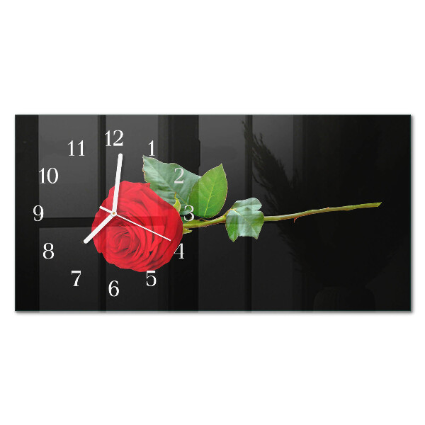 Glass wall clock horizontal Rubella