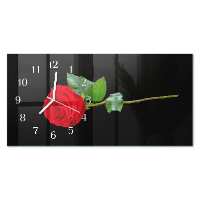 Glass wall clock horizontal Rubella