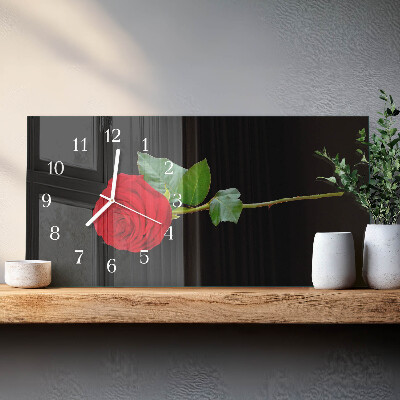 Glass wall clock horizontal Rubella