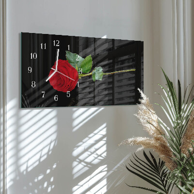 Glass wall clock horizontal Rubella