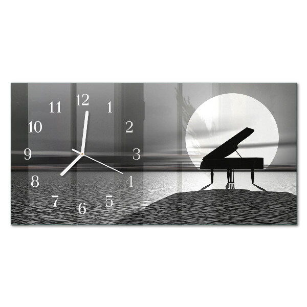 Horizontal rectangular wall clock Cabinet piano
