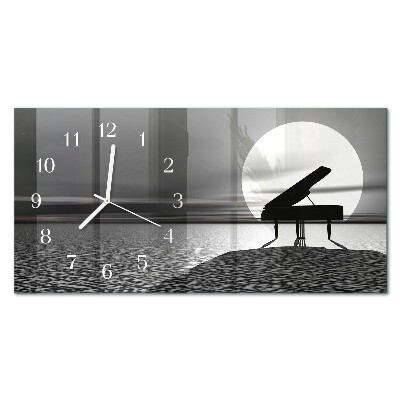 Horizontal rectangular wall clock Cabinet piano