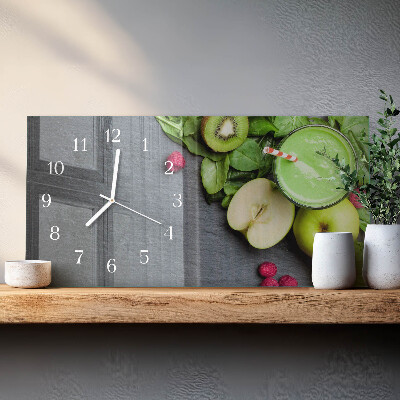Glass wall clock horizontal Fruit cocktail
