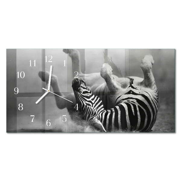 Horizontal wall clock African zebra