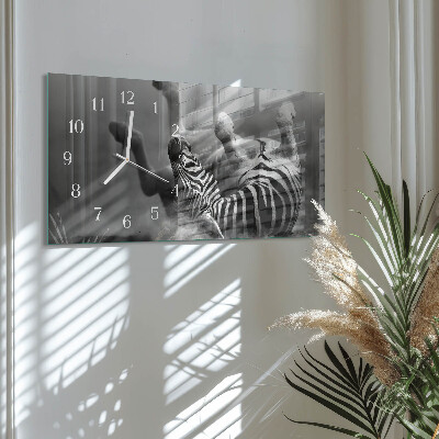 Horizontal wall clock African zebra