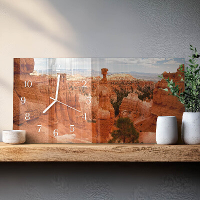 Rectangular glass clock horizontal Bryce Canyon