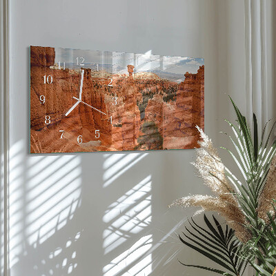 Rectangular glass clock horizontal Bryce Canyon
