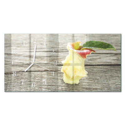 Rectangular glass clock horizontal Apple scraps