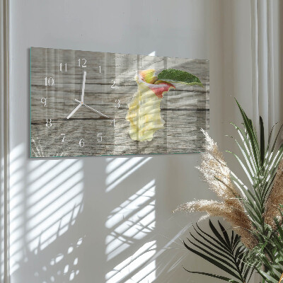Rectangular glass clock horizontal Apple scraps