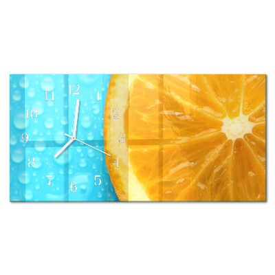 Horizontal wall clock Orange citrus