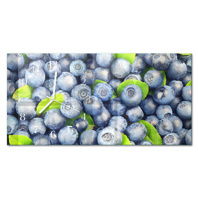 Horizontal rectangular wall clock Blueberries