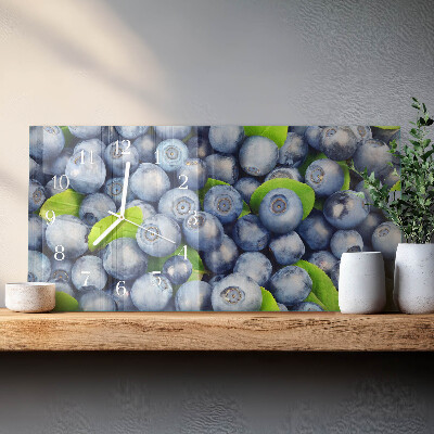 Horizontal rectangular wall clock Blueberries