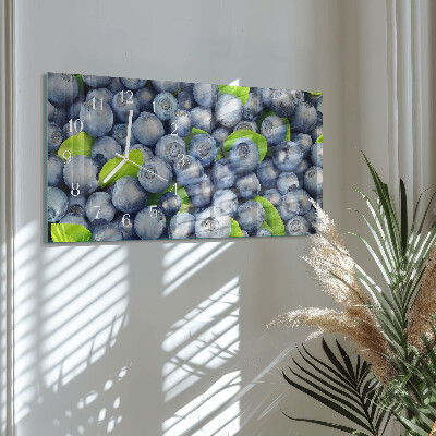 Horizontal rectangular wall clock Blueberries