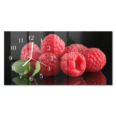 Horizontal wall clock Raspberries from the bush