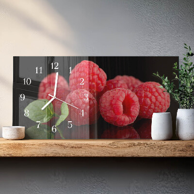 Horizontal wall clock Raspberries from the bush