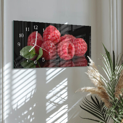 Horizontal wall clock Raspberries from the bush