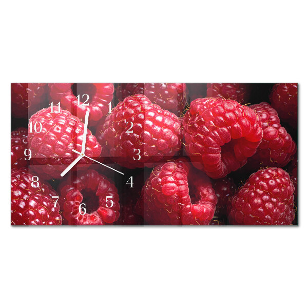 Horizontal wall clock Raspberry fruit